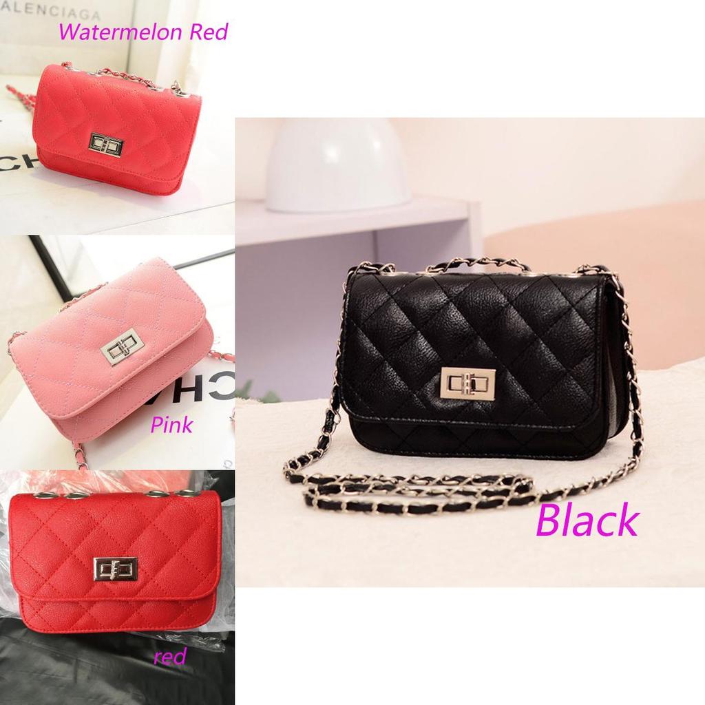 Women's Stylish Cute Mini Cross Body Chain Fashion Chain Small Pu Leather Shoulder Bag