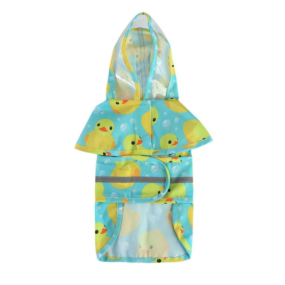 

Cute animal-shaped raincoat dog clothes summer waterproof not blocking the line of sight reflective strip dog raincoat XS