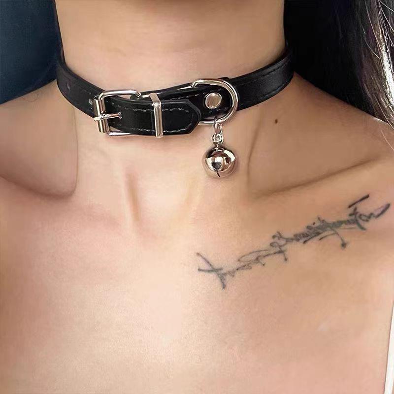 Y2K Gothic Multilayer Retro Brown Faux Leather Rivet Pendant Necklace Women Delicate Choker Star Black Heart Punk Jewelry