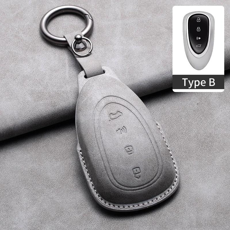 Car Remote Key Case Cover For Great Wall Gwm Wey Coffee01 Coffee02 Wey-X Wey-S Wey-Gt Vv7 Gt8 Leather Key Fob Keychain