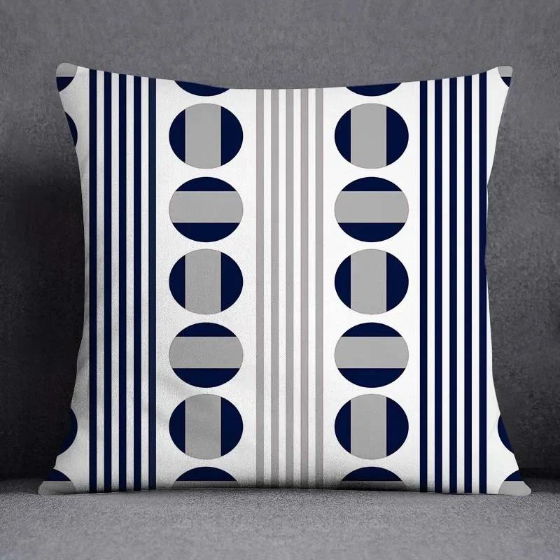 45x45CM Cushion Cover Geometric Pattern Polyester Blue Grey Pillowcase Upholstery Sofa Cushion Throw Pillow Home Decor Pillowcas