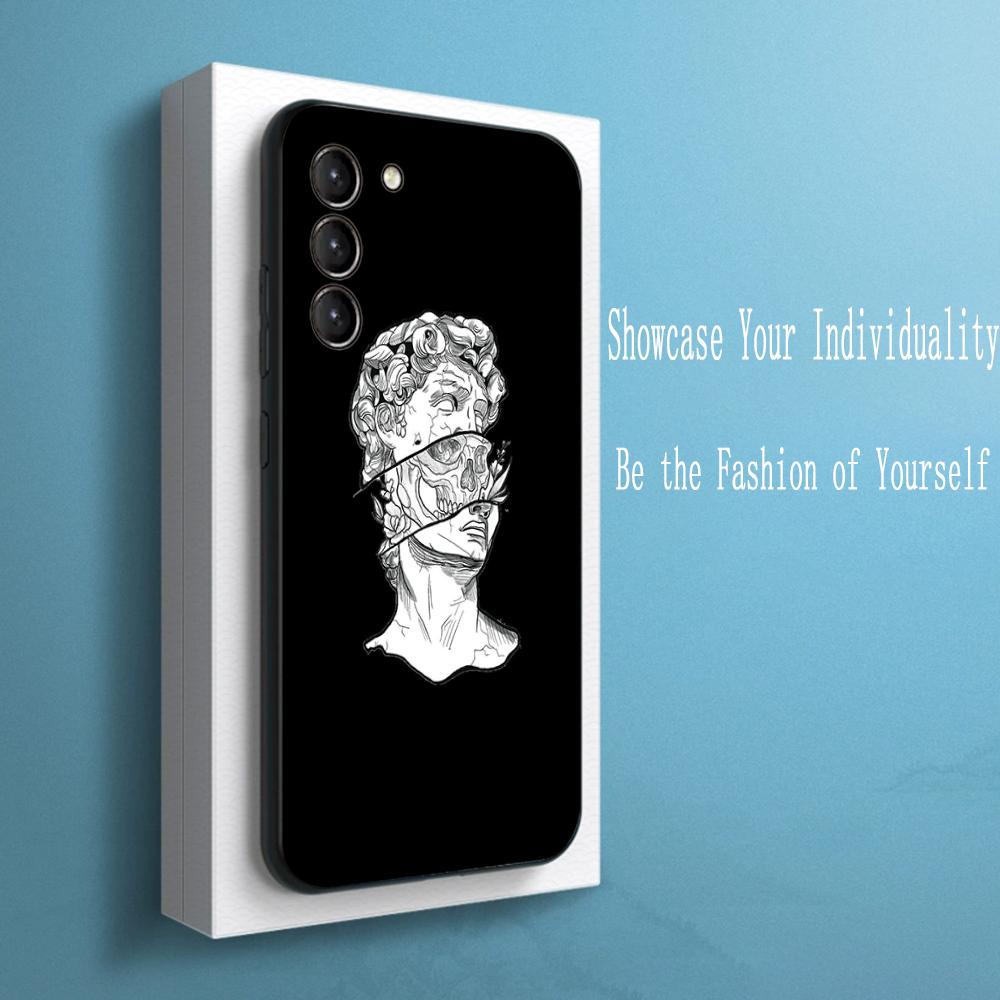 Roman statues cool hip-hop poster design Phone Case For Samsung Galaxy S26 S25 S24 S23 S22 S21 Plus Ultra Note20 Soft Black