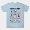 Men Black Print T-shirt How To Identify A Bird - Funny Bird Watchers No-Cut Transfer Paper Print Cotton Tshirt