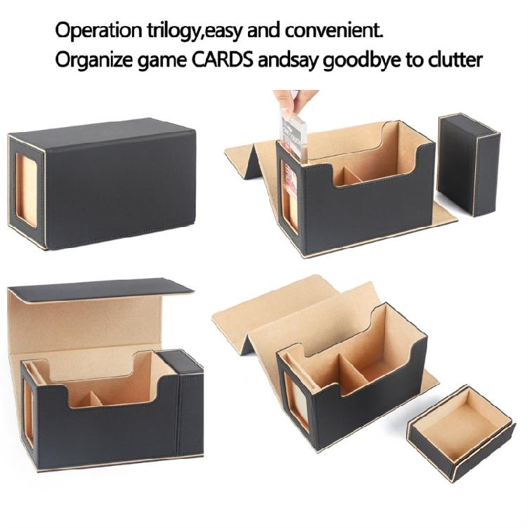 PU Card Deck Box with Dice Tray Game Card Collectors Scratch Resistant Card Storage Case Game Card Carrying Organizers