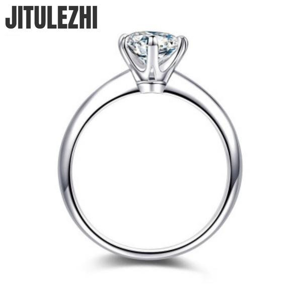 

925 Silver Moissanite Rings For Women Crystal Adjustable Size Fine Party Couple Gifts Engagement Wedding Silver Jewelry 5