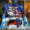 Custom Name Robot Dreams Space Throws Blanket Flannel Blankets for Couch Bed Gifts for Men Women Picnic Blanket Christmas Fan Gifts
