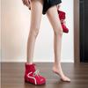 Red German Training Martin Boots Women's Inner Height Increase CM Small High-top Casual Shoes Outdoor Board Shoes Short Boots Women