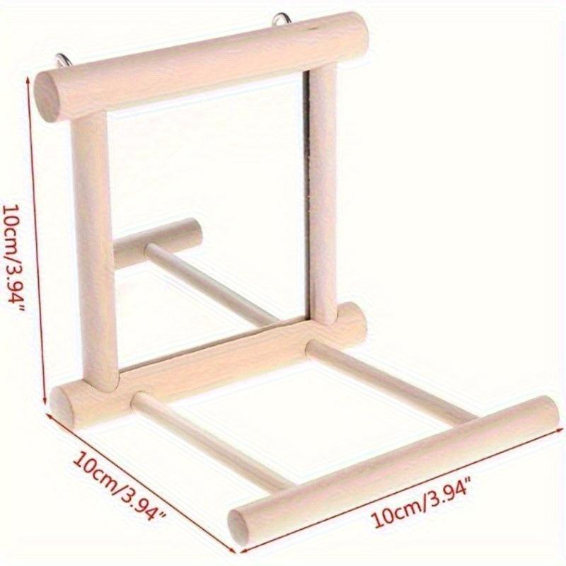 Toy with Square Mirror and Wooden, Bird Stand 101010cm One Size