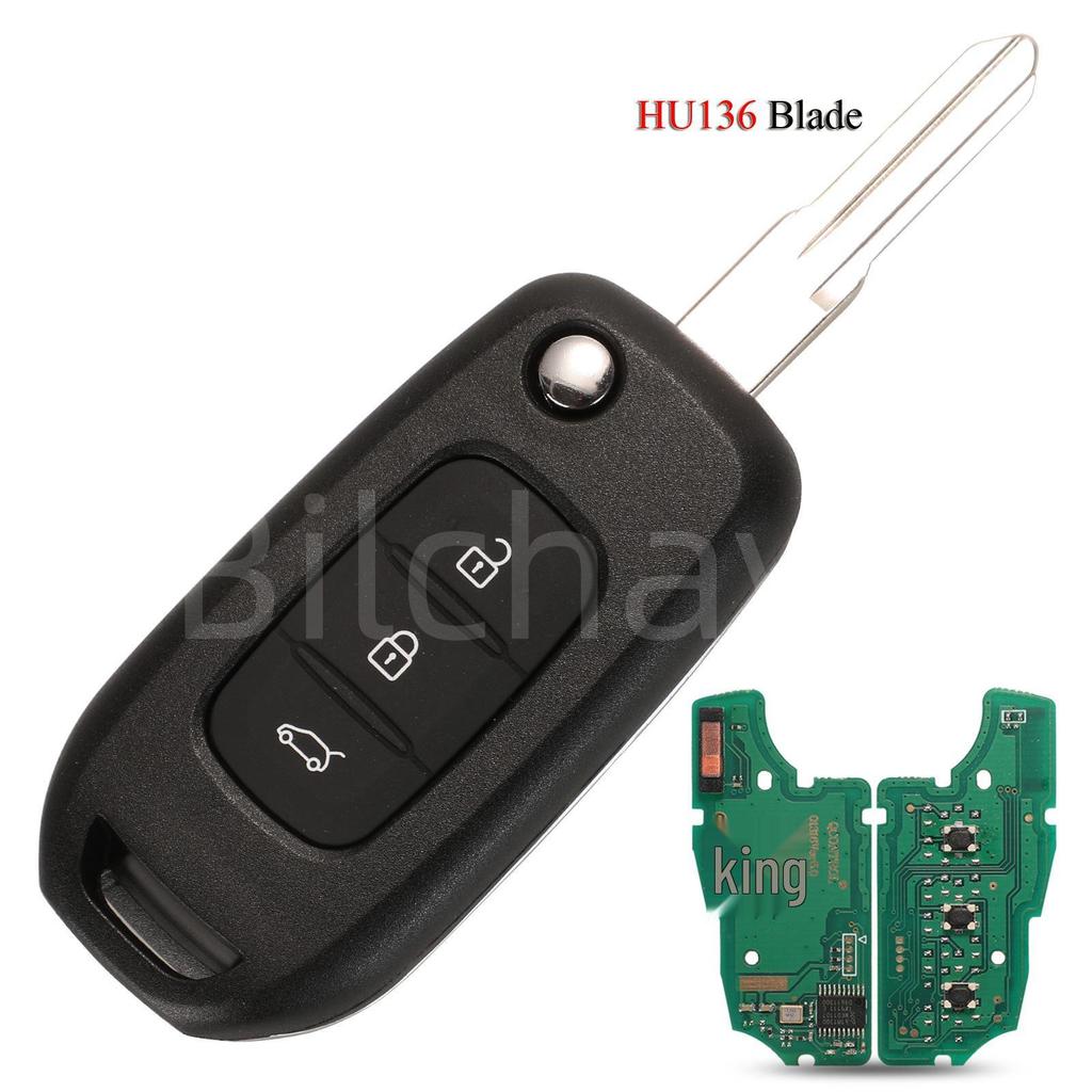 CWTWB1G767: Compatible 3-button Renault Car Remote, 433MHz Frequency, 4A Chip.