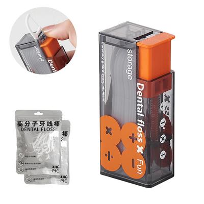 Portable Floss Box with 10pcs Dental Floss Pop Up Dental Floss Dispenser Oral Care Teeth Cleaning Tool for Home Office