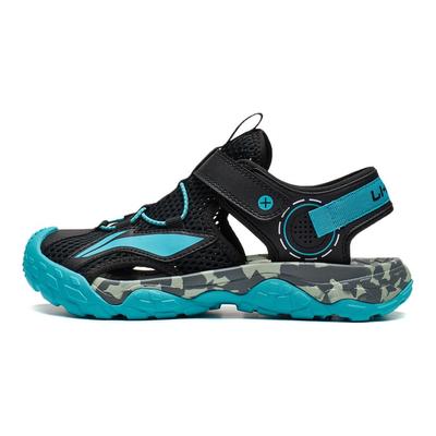 Li Ning Kids Sports Lifestyle Synthetic Leather Fashion Simple Versatile Lightweight Shock Absorbing Low Top Sandals Kids Sandals Black YKUT032-13A