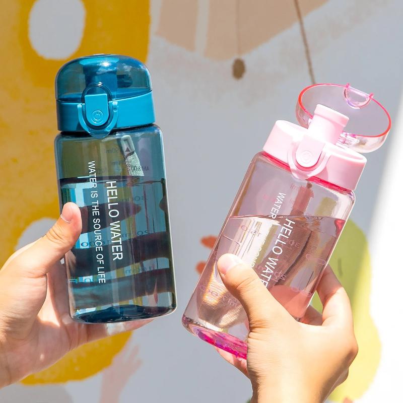 550ml Transparent Water Bottle Water Cup For Men Women Students With Filter And Anti-fall With Scale Sports Portable Bott
