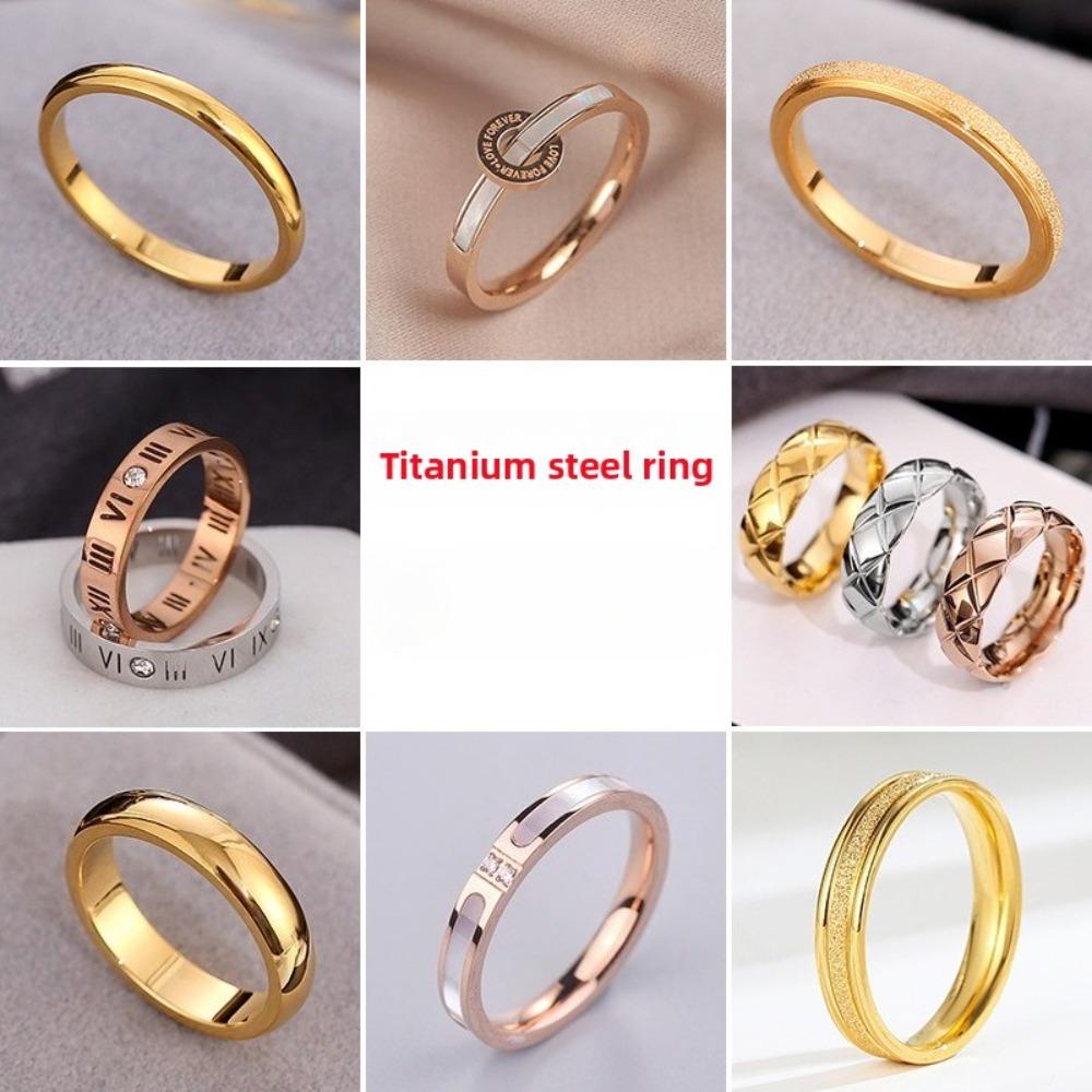 Titanium Steel Ring Hypoallergenic Simple Polished 18k Stainless Steel Pinky Ring Fashion Jewelry