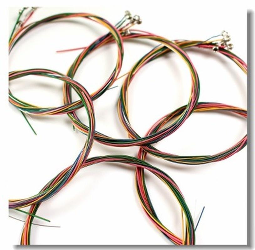 6pcs/set Rainbow Colorful Guitar Strings For Acoustic Folk Guitar Classic Guitar Multi Color