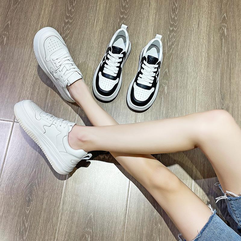 Little white shoes women's spring new leather platform casual shoes versatile stars low-top sports board shoes students