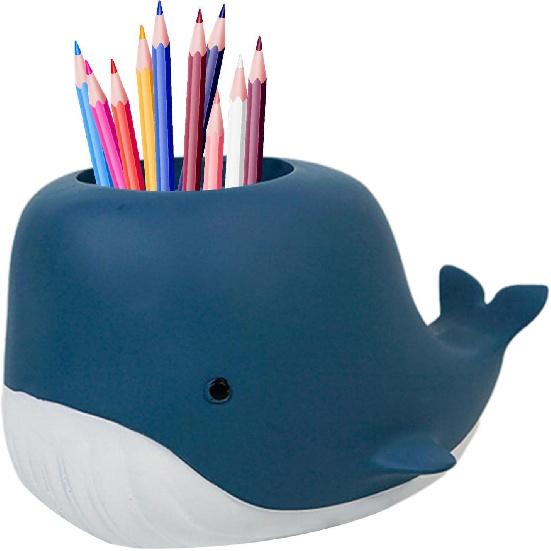 ZEKKLE Holder Whale Pencil Cup,Cell Phone Stand Cute Resin Creative Holder,Student New Year Desk Pencil Organizer Desk Holder Desk Organizers and