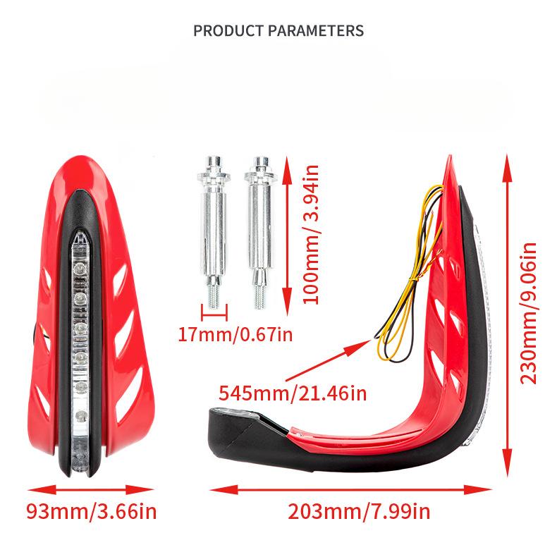 2Pcs Universal Motorcycle Handguards Handguards with LED Light Motorcycle Handguard Handlebar Protector