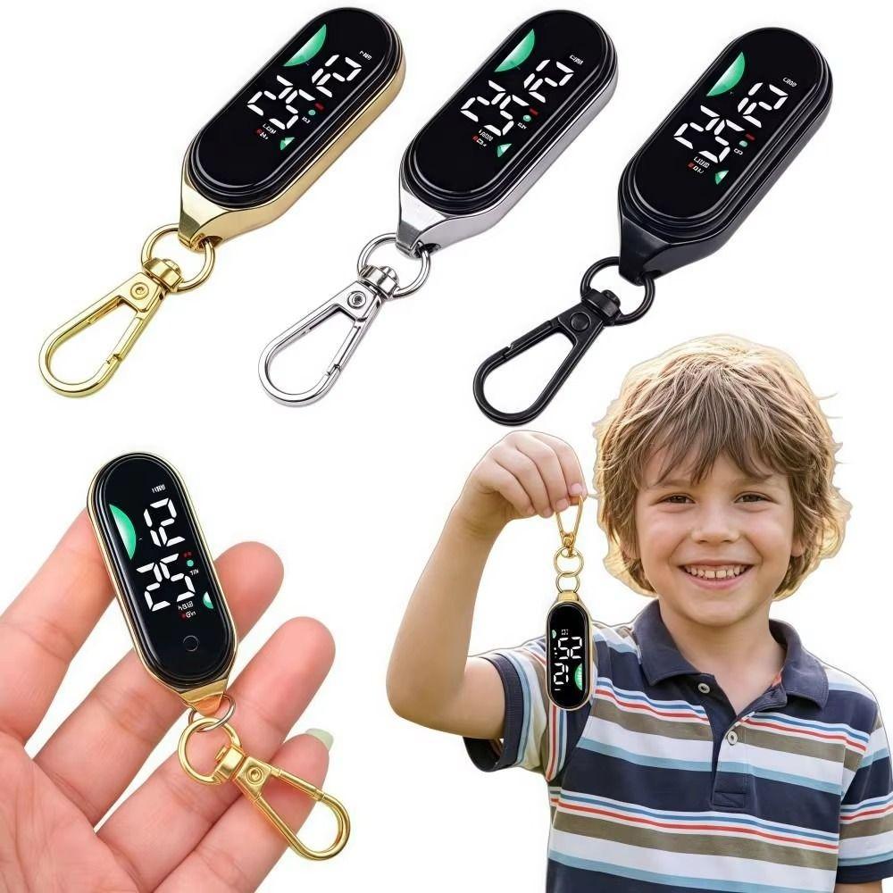 Electronic Hanging Watch Digital Display LED Watch Keychain Pocket Watch Kids Adults