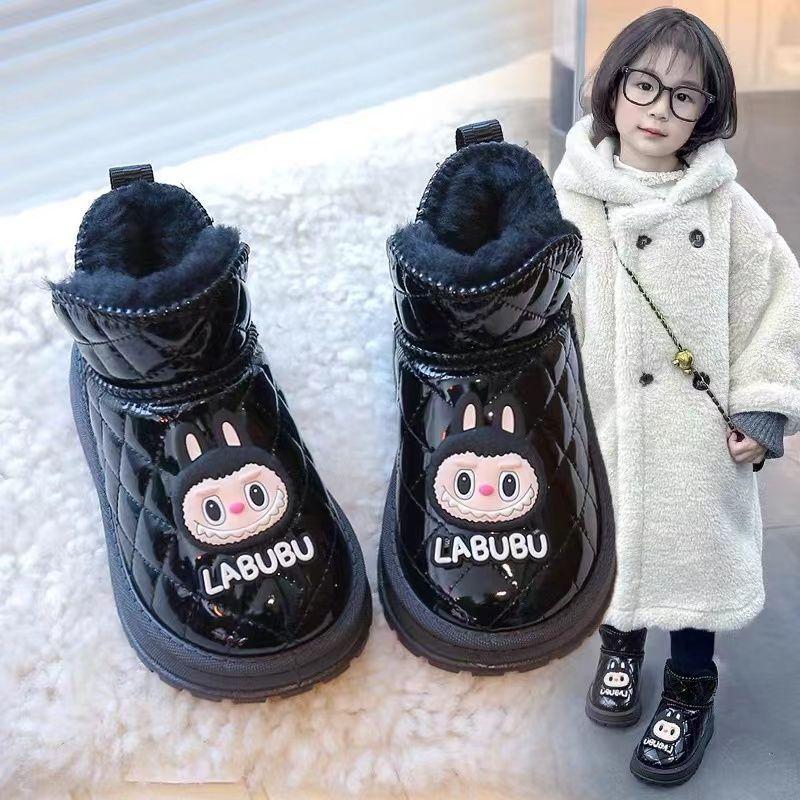 Mädchen Fleece Warme Baumwollschuhe und Winter Kinder Modische Schneestiefel