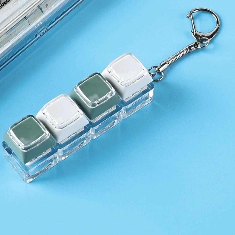 4 Keys Button Keyboard Fidget Keychain Funny Pendant Fidget Clicker Toy Office Decoration