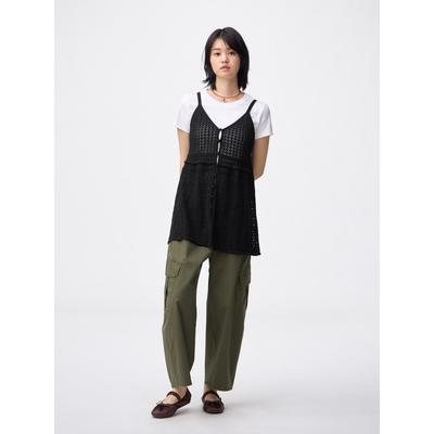 Openwork Knit Camisole Tunic