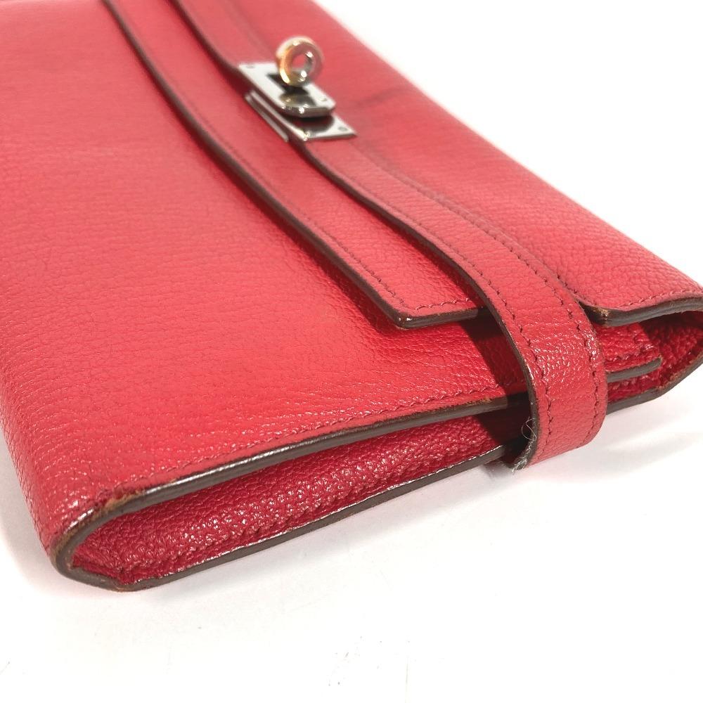 HERMES Kelly wallet Long wallet Long Wallet Chevre RedBased/SilverHardware