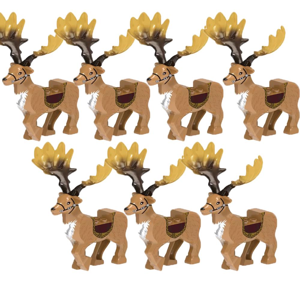 Medieval Zoo Building Blocks Character Accessories Mounts Animals Deer Elephants Camels Wolves Warhorses Bricks Toy Gifts K080