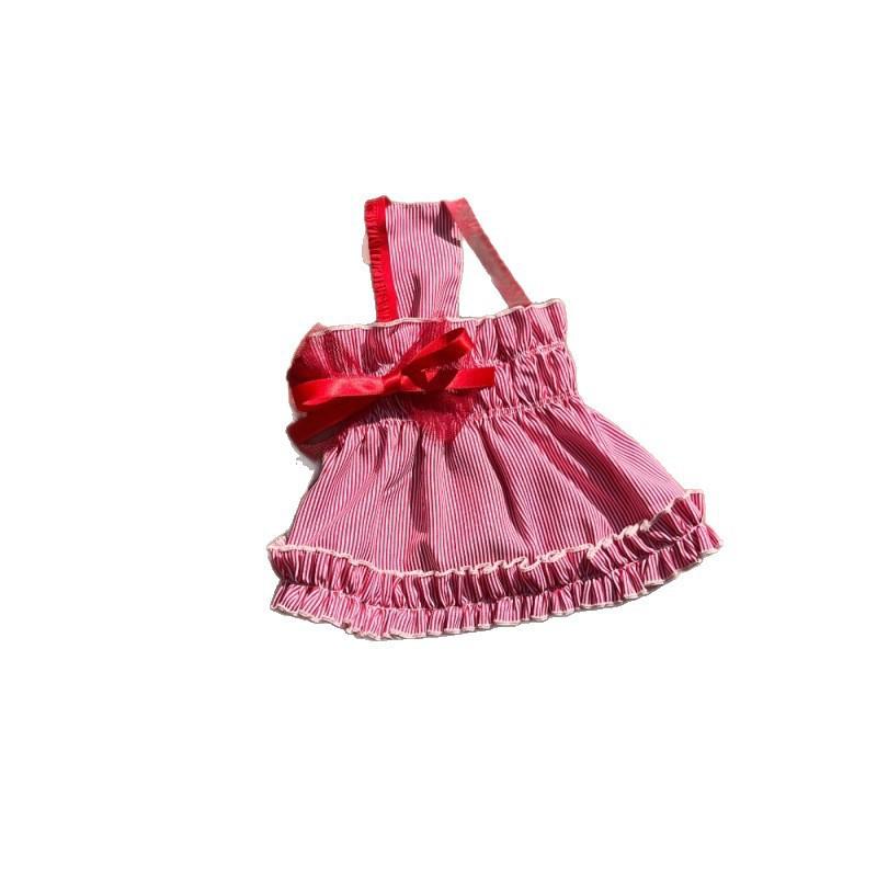 Christmas New Dog Dress Winter Denim Striped Pet Skirt Small Medium Princess Costume