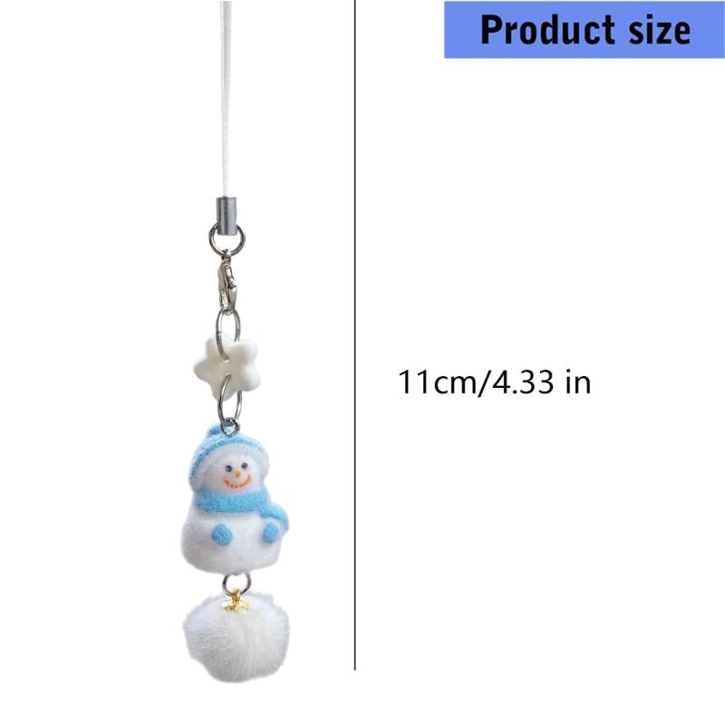 Luxurious Plush Snowman Keychain Soft Plush Design Ideal For Christmas Holiday Decors Keychain Bag Accessory Fashionable Gift