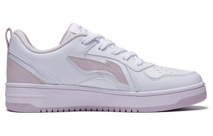 Li Ning Shiyi Slip Resistant Lightweight Abrasion Resistant Low Top Skateboard Shoes Women's White Purple AGCT342-1