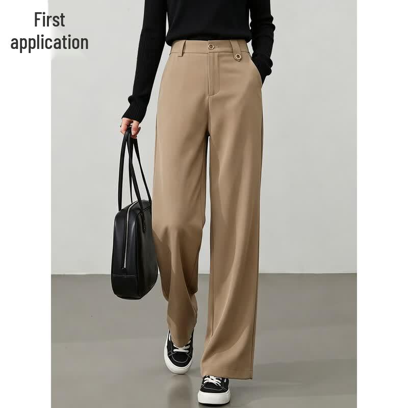 Chushen Women's High-Waist Casual Commuter Trousers