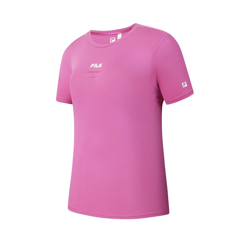 Fila Fitness Basic Comfortable Short Sleeve T-Shirt Women Tops Rose-Purple A11W621102FVT