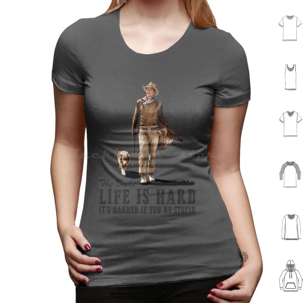 T-shirt La Vita è Dura Taglia Grande 100% Cotone John Wayne Clint Eastwood Cowboy Grit Bravo Cogburn L'Uomo Tranquillo Il Grinta