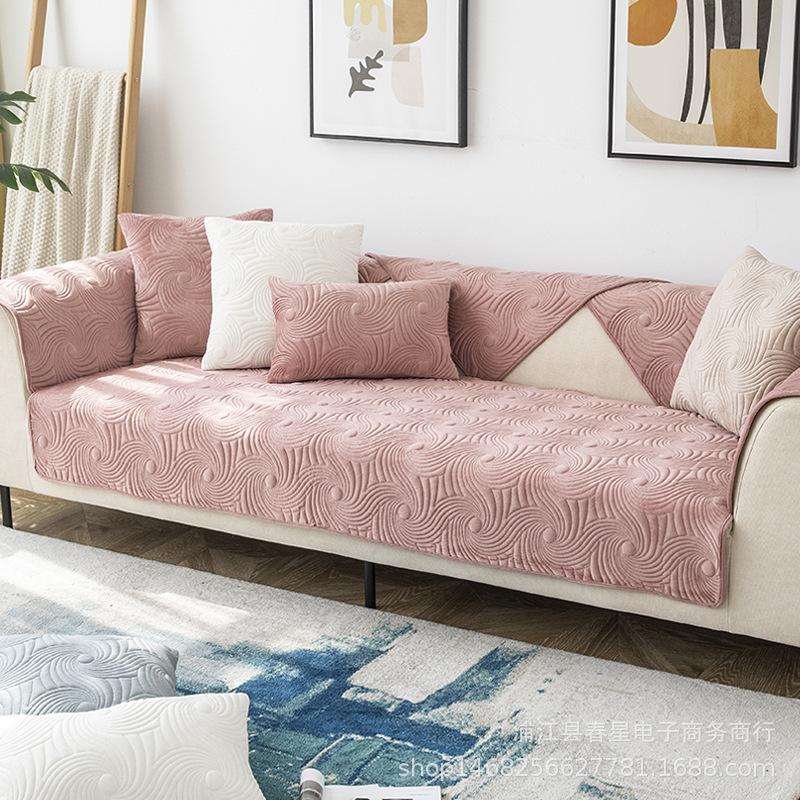 

Прямые продажи с фабрики Скандинавская простая подушка для дивана Четыре сезона Универсальная ткань Нескользящая подушка для сиденья Утолщенный плюшевый чехол Полотенце 70*70cm