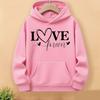 Love Forever Valentine's Day Sweatshirt Heart Graphic Women Hoodie Cute Couple Gift Harajuku Casual Daily Sweatshirt Fall Hoodie