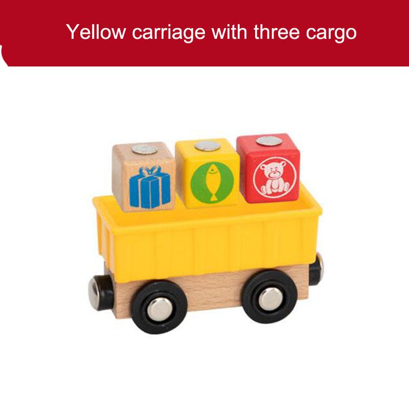 Wooden Magnetic Train Car Locomotive Toy Wood Railway Car Accessories Toys for Kids Gifts Fit Wood Biro Thomas Tracks