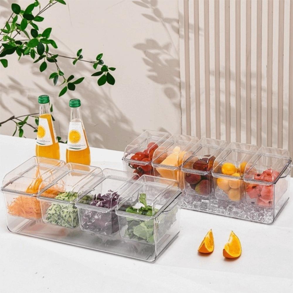 Transparent Fruit Snack Container Detachable Condiment Box Multifunction Seasoning Case  Party