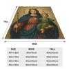Jesus Catholic Christian Religiou Holy Virgin Mary Blanket Soft Warm Flannel Throw Blanket Plush for Bed Picnic Travel Home Sofa