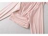 Women's French Retro Tie-Up Slim Fit Cropped Shirt - Stand Collar, Long Sleeve, High Waist (Spring/Autumn)