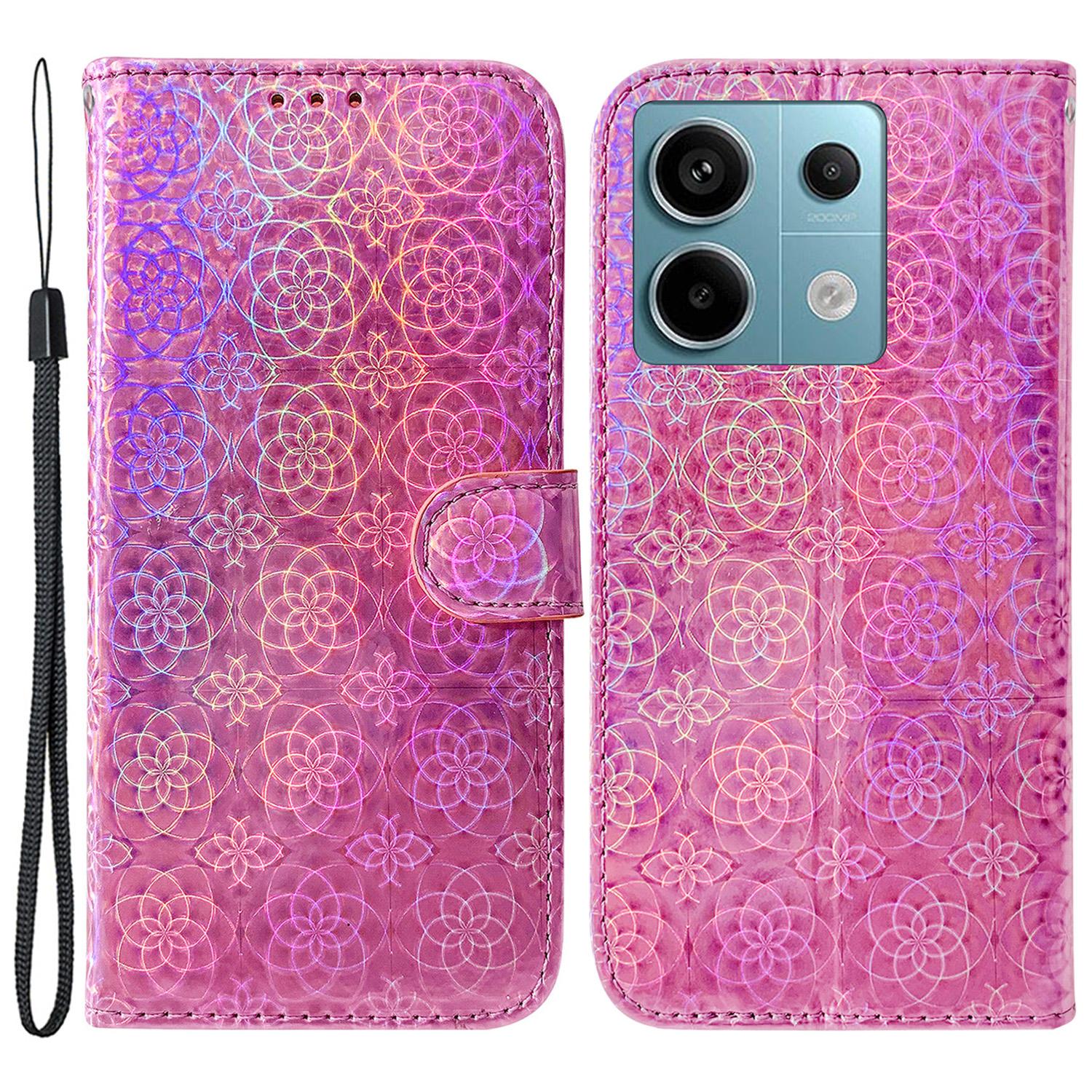 

For Xiaomi Redmi Note 13 Pro 5G/Poco X6 5G Magnetic Case Dazzling Flower Phone Wallet Cover E
