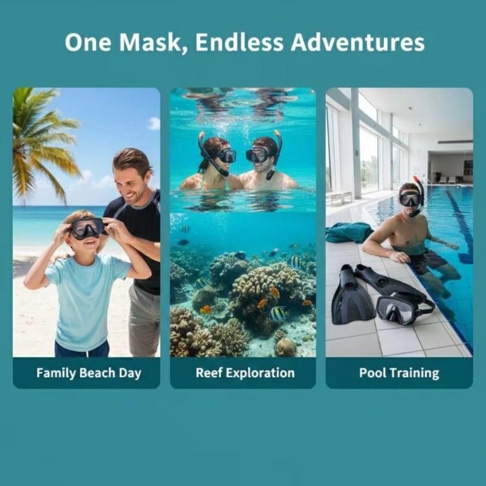 Anti Fog Snorkeling Mask Set Soft Silicone Full Face Diving Mask Professional Diving Mask Children
