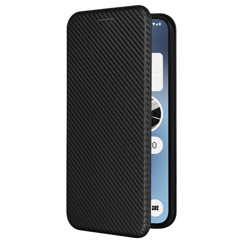 For Nothing Phone (2a) Plus/Phone (2a) Case Carbon Fiber Texture PU Leather Magnetic Closure Phone Cover