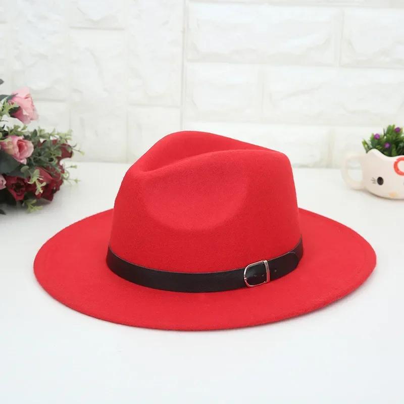 Fashion Western Cowboy Men's Hat English Style Woolen Hat Flat Top Flat Brim Black Top Hat European American Hats Accessories