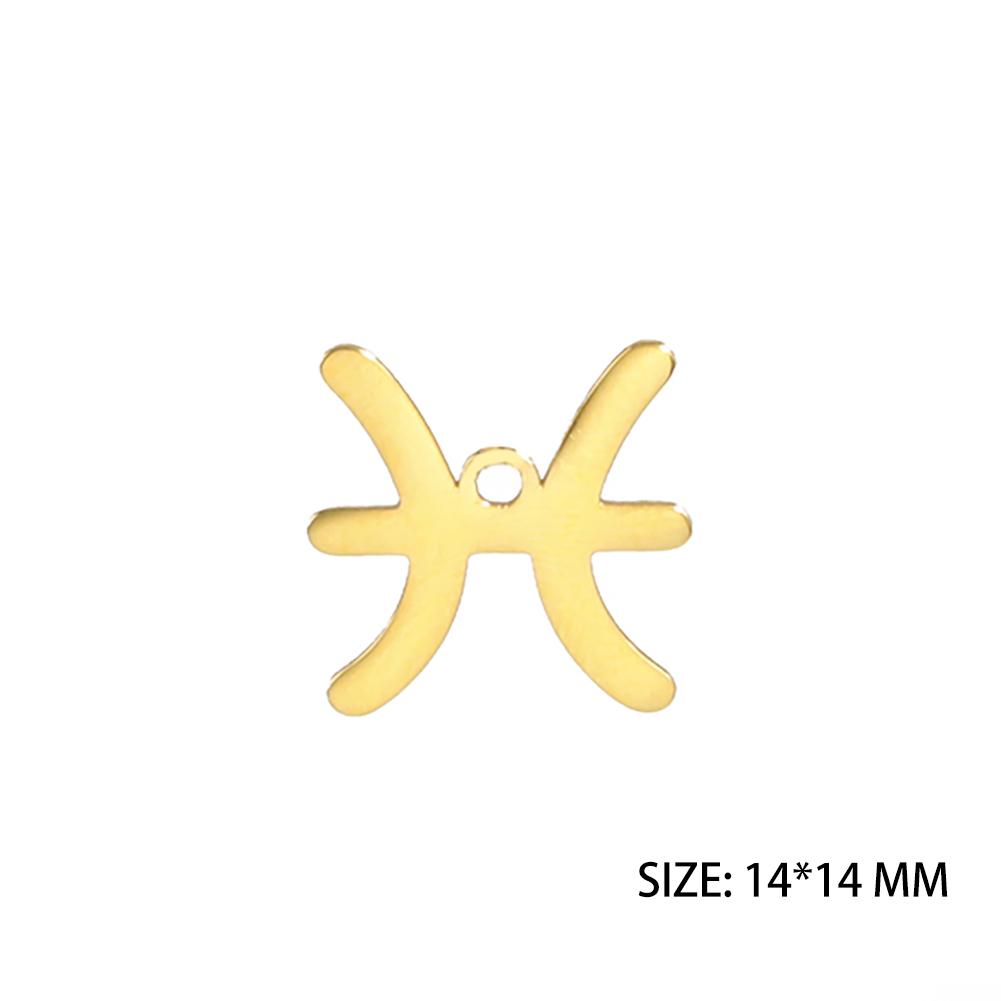 12pcs/lot Stainless Steel Zodiac Charms Horoscope Astrological Sign DIY Pendant for Necklace Bracelet Jewelry Making
