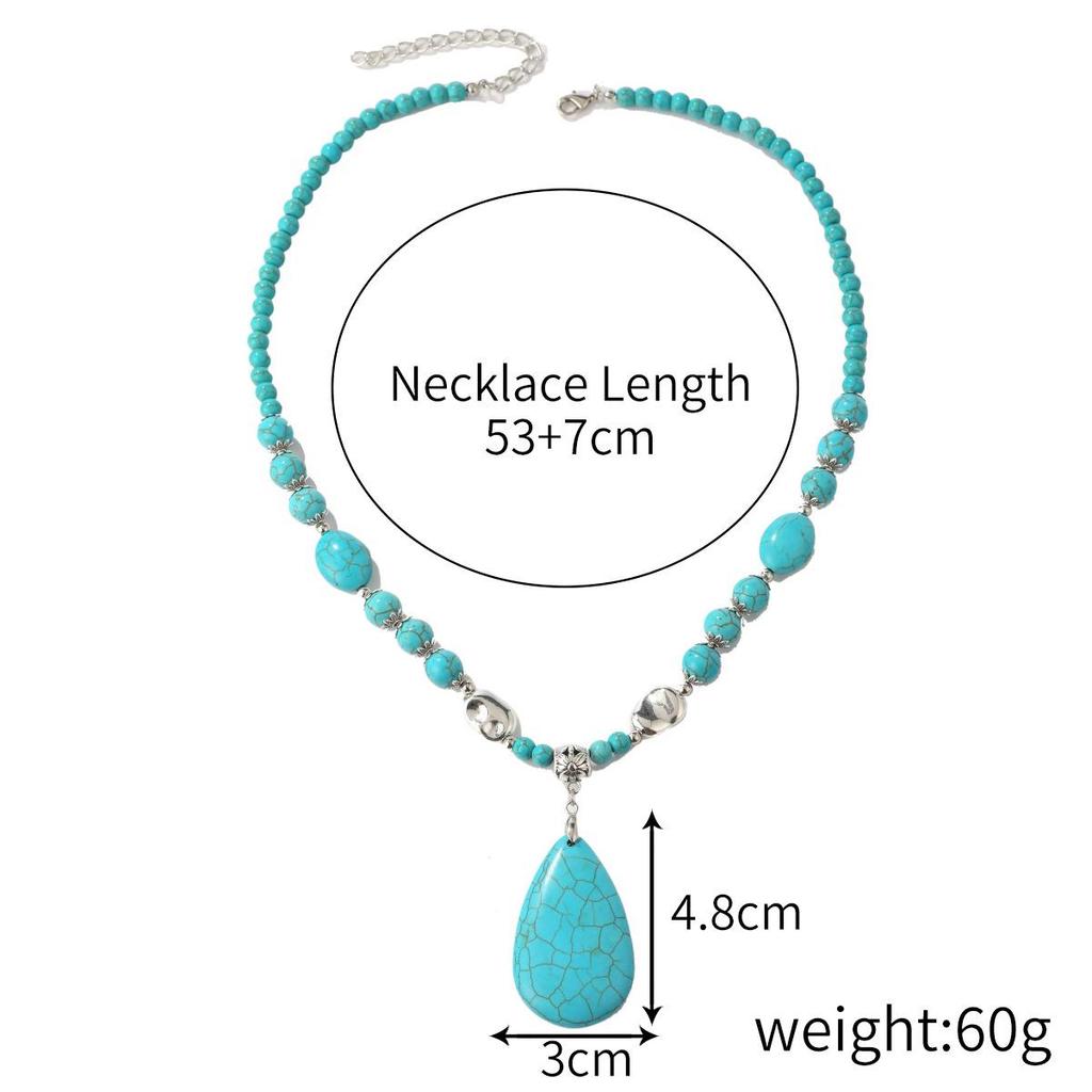 Retro Turquoise Bohemian Ethnic Necklace for Women