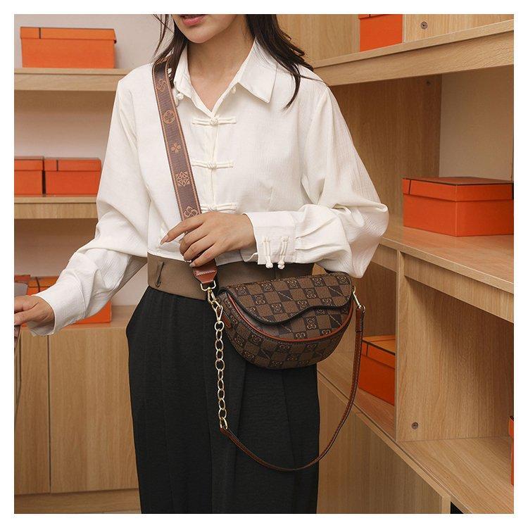 Tekstur Salveske for kvinner Elegant håndveske for damer Stor kapasitet Mote Kvinne Trend Utskrift High-End Skulder Messenger Bag