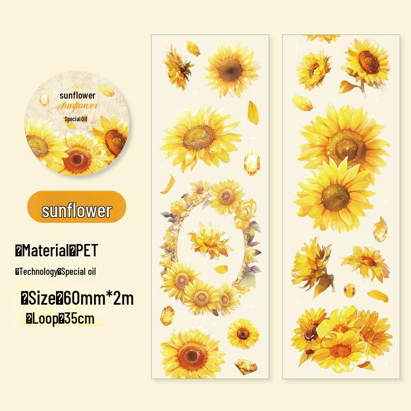 Gem Garden Series PET Tape Notebook: European Rose & Flower Collage, 6 Designs