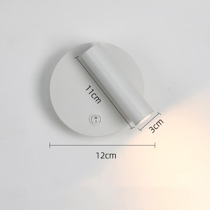 Minimalist LED Wall Lamp Reading Light for Corridor Bedroom Hotel Study Night Light Adjustable Rotate Wall Sconce 3W  Spotlight