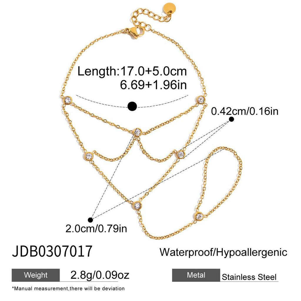 Light Luxury Niche High-end Zircon Finger Bracelet Fringed Jewelry