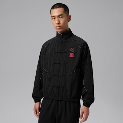Jordan Jackets Men s Black/Black/Black/University Red Stand Collar Mod 2XL
